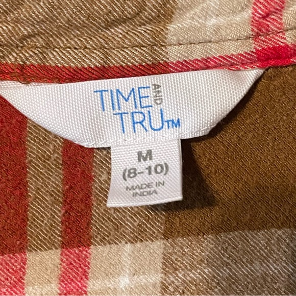 Girls Time & True Brown Flannel (M) - Picture 3 of 3